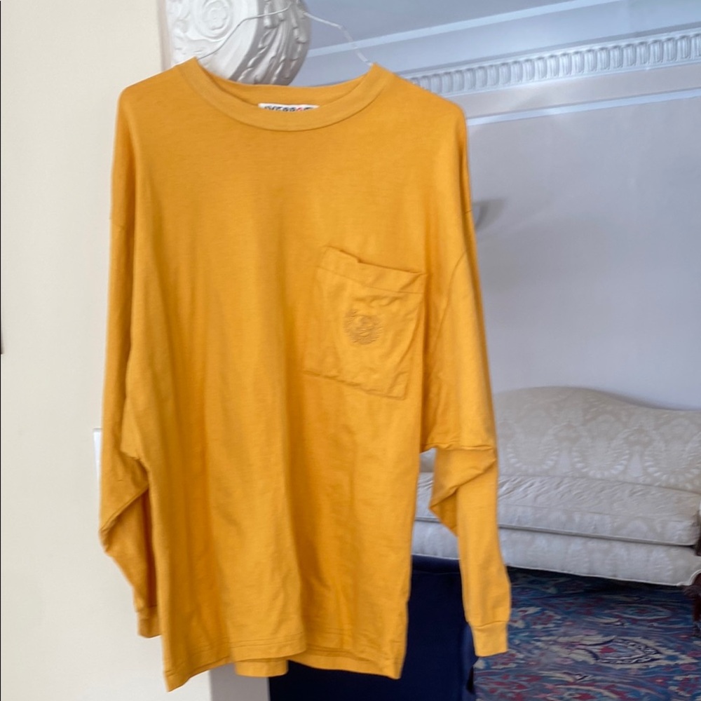 Averroe Mustard Yellow Long Batwing Sleeve 100% Cotton Too M